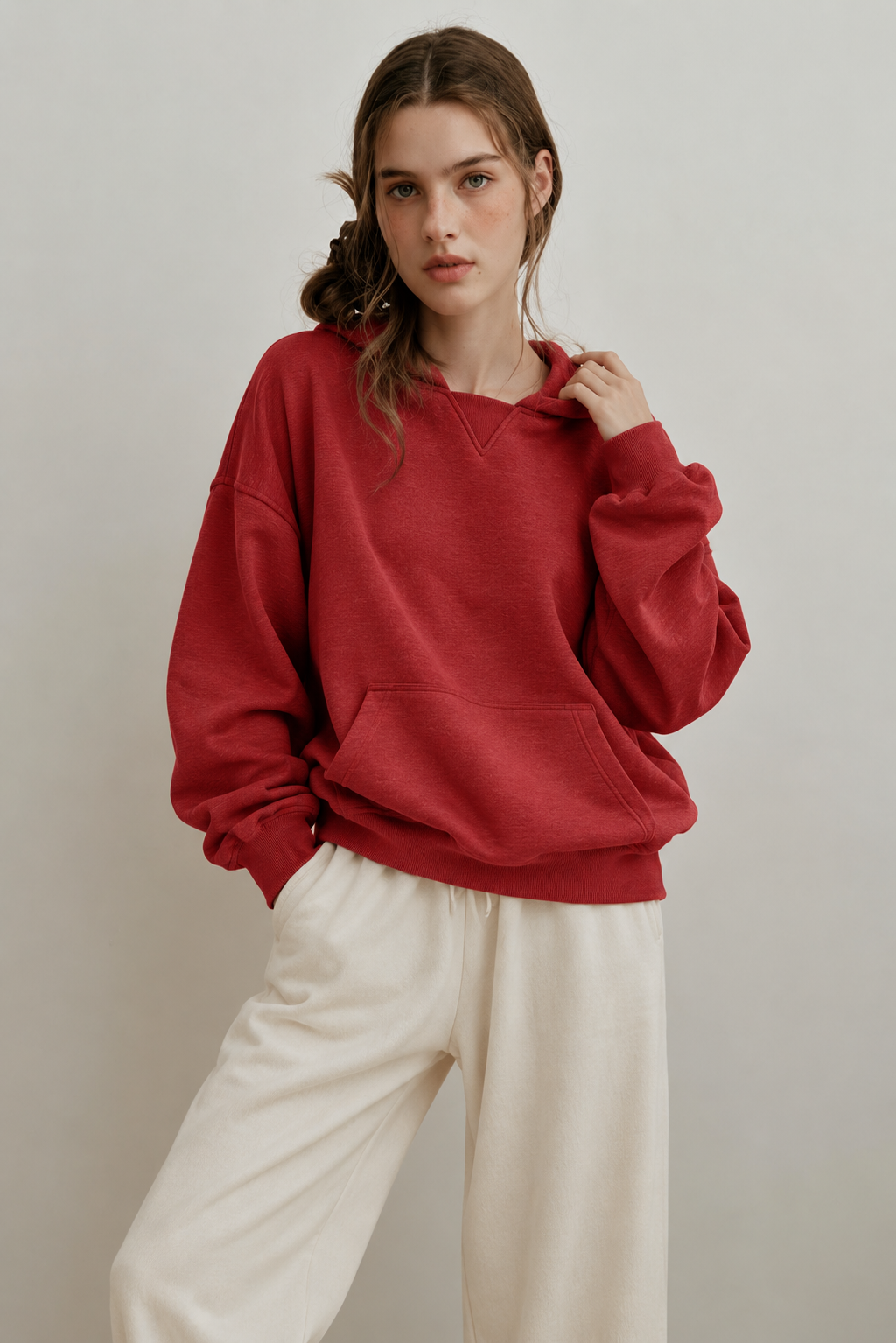 Comfortable Dropped Shoulder Slit Hoodie - FELLAURA
