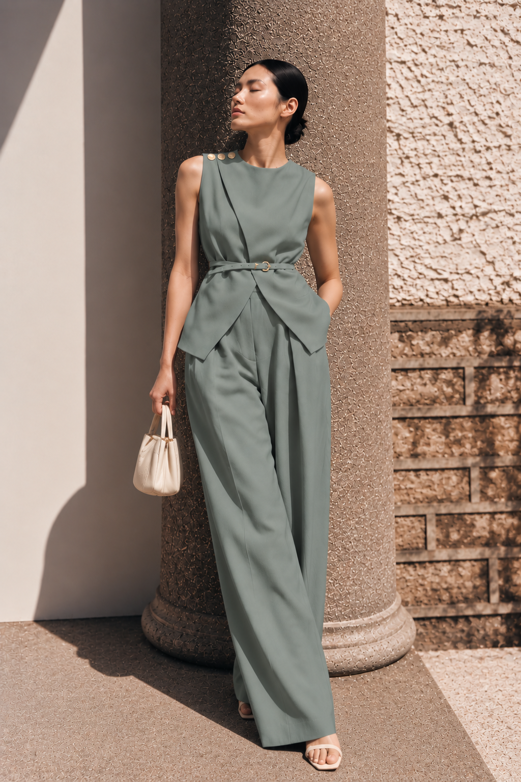 Sleeveless Top and Pants Set