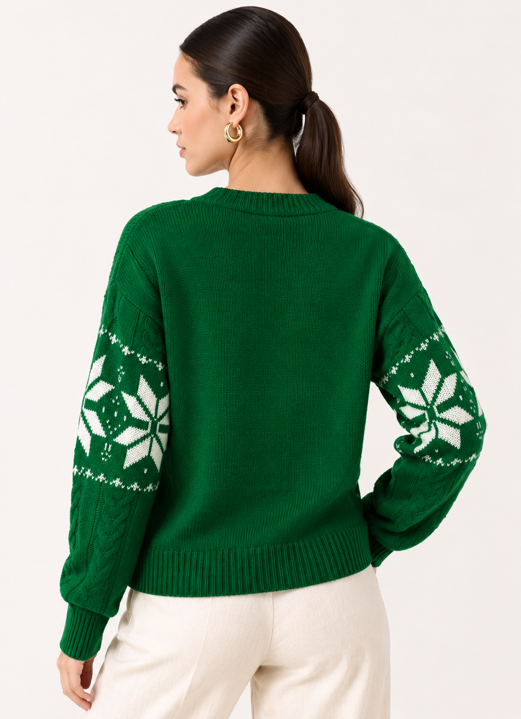 Christmas Snowflake Cable Knit Sweater