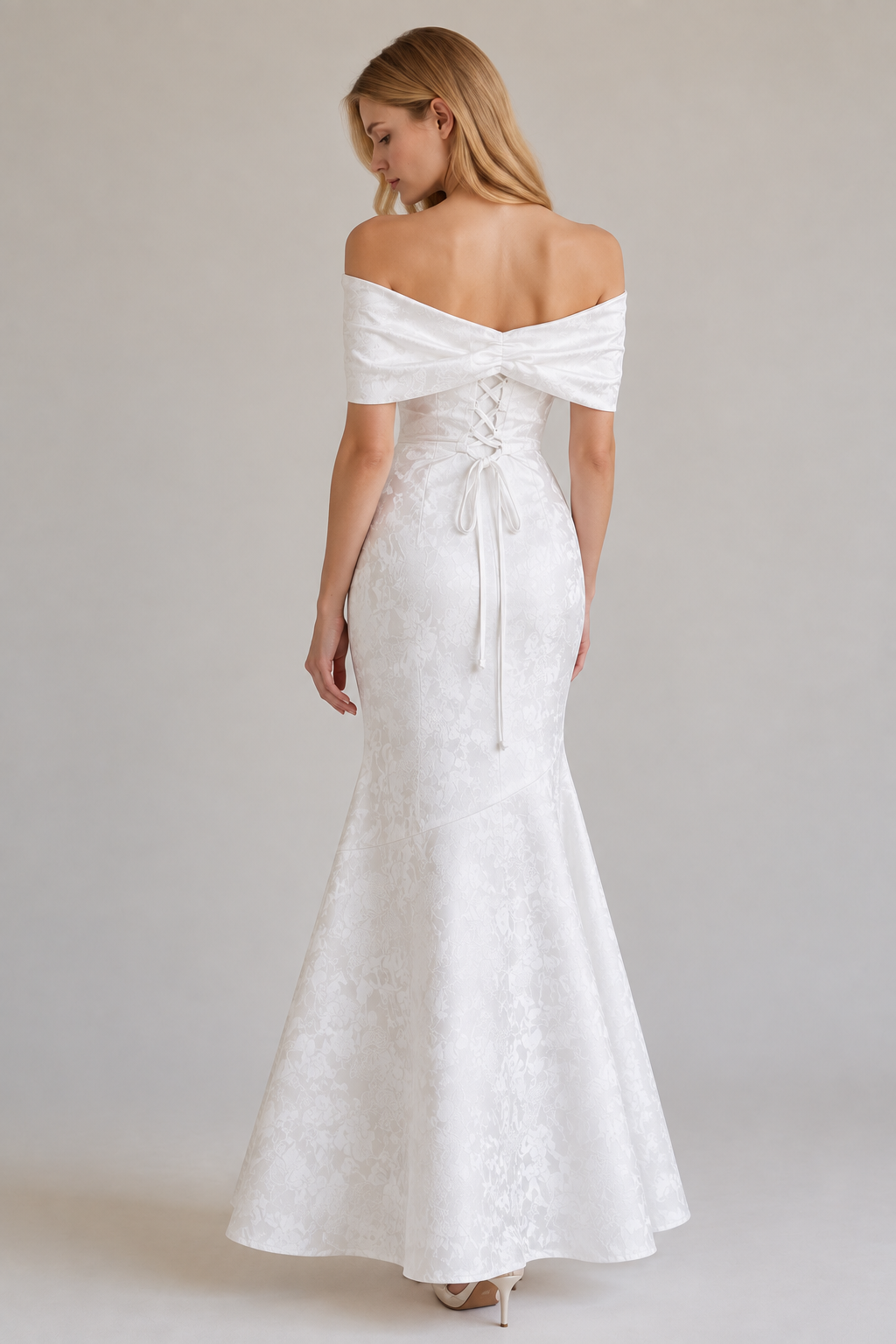 Bow Off-Shoulder Long Maxi Dress - FELLAURA