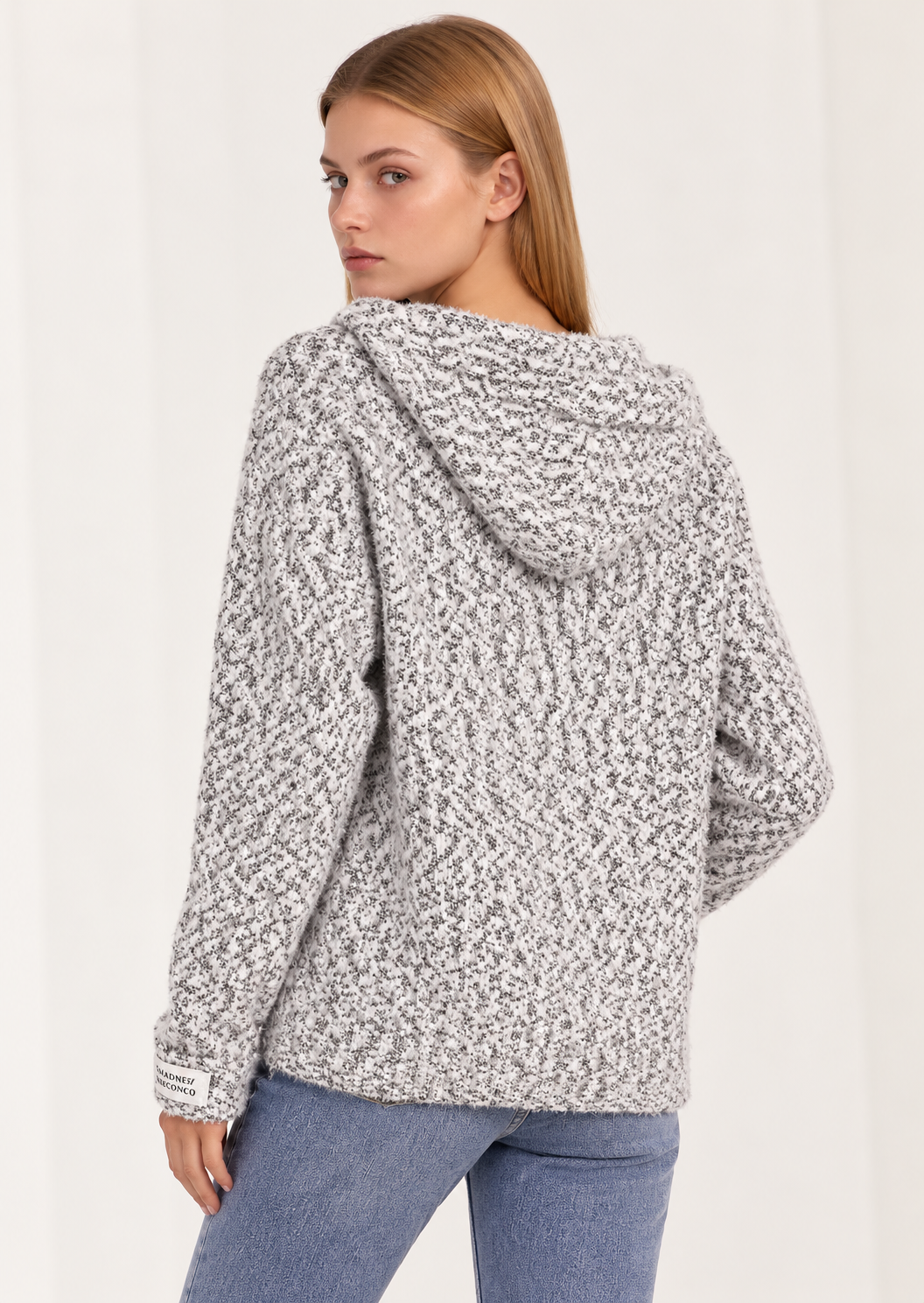 Zip-Up Drawstring Hooded Sweater - FELLAURA