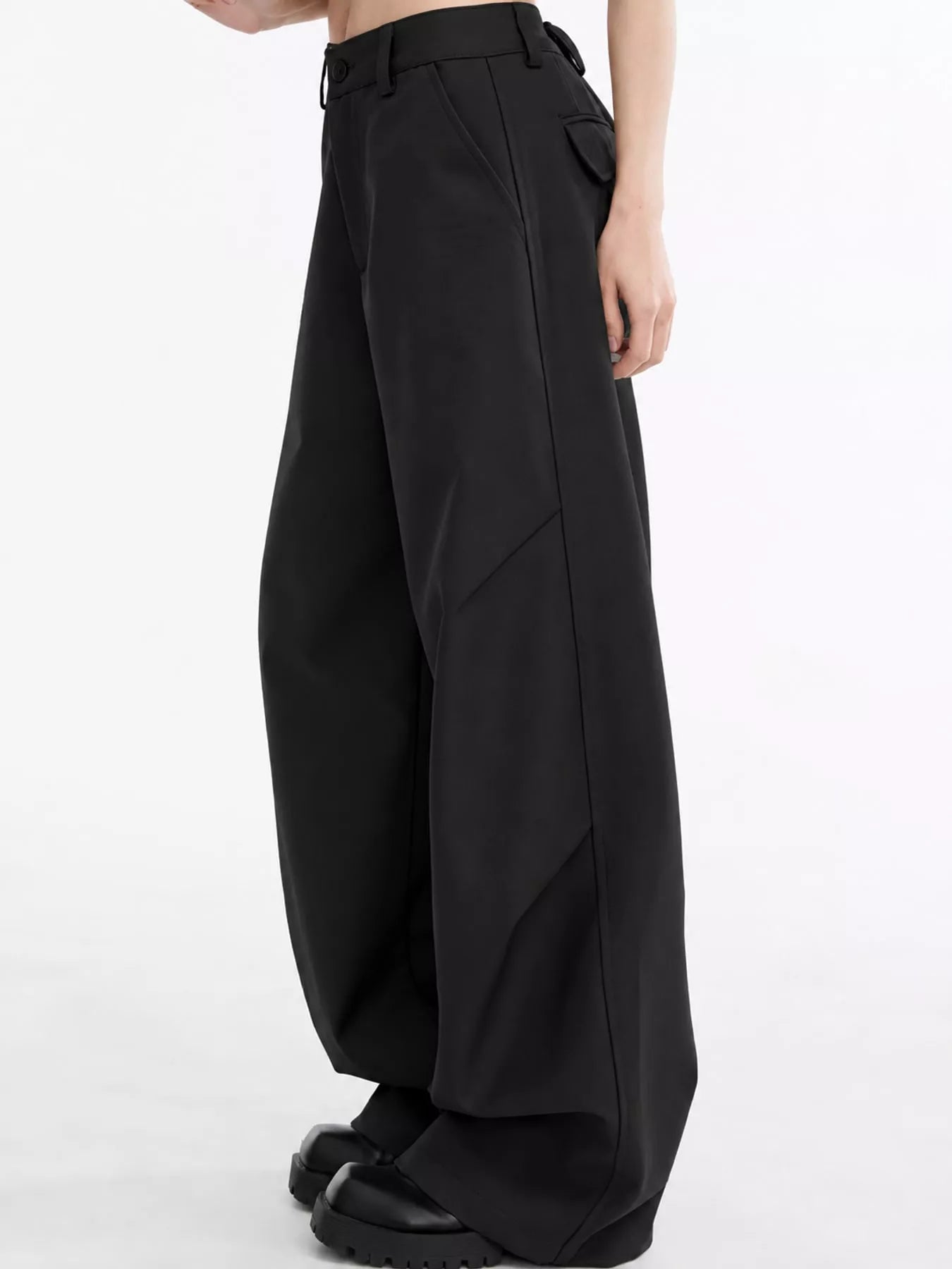 High Waist Wide-Leg Cargo Pants - FELLAURA