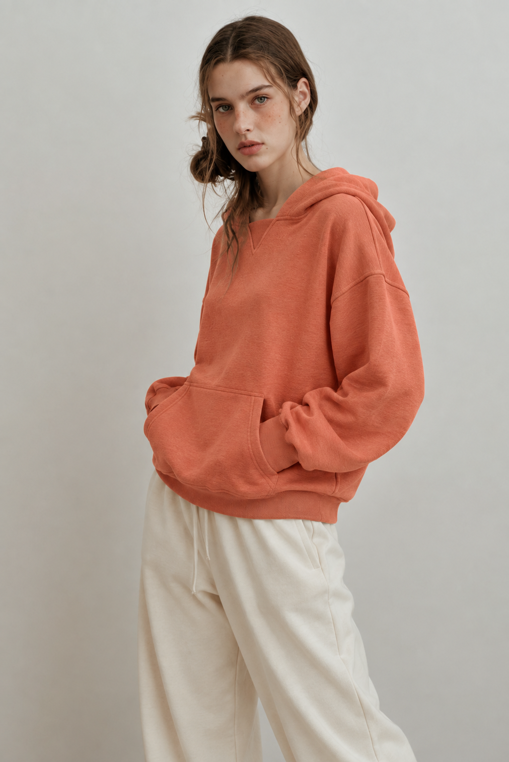 Comfortable Dropped Shoulder Slit Hoodie - FELLAURA