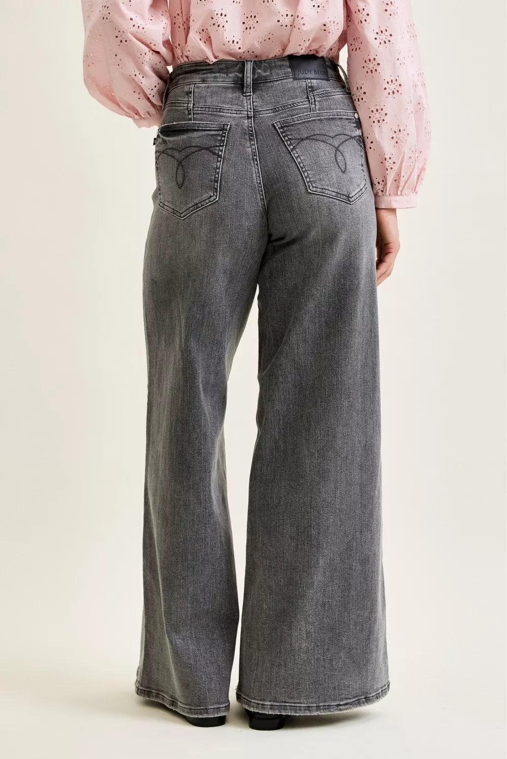 Judy Blue Mid Rise Palazzo Split Back Yoke - FELLAURA