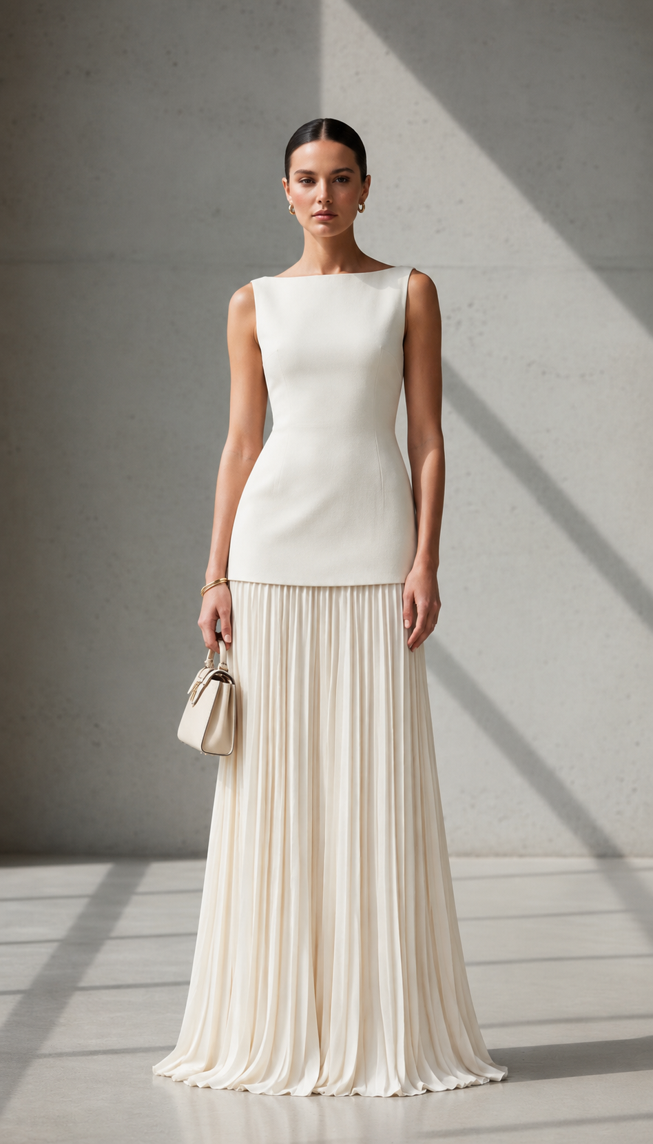 Sleeveless Pleated Maxi Dress