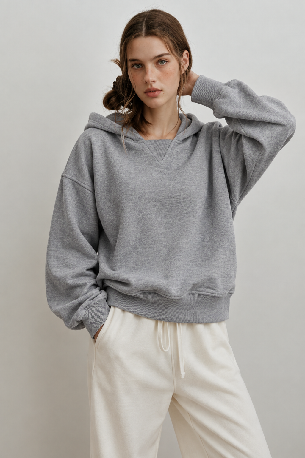 Comfortable Dropped Shoulder Slit Hoodie - FELLAURA