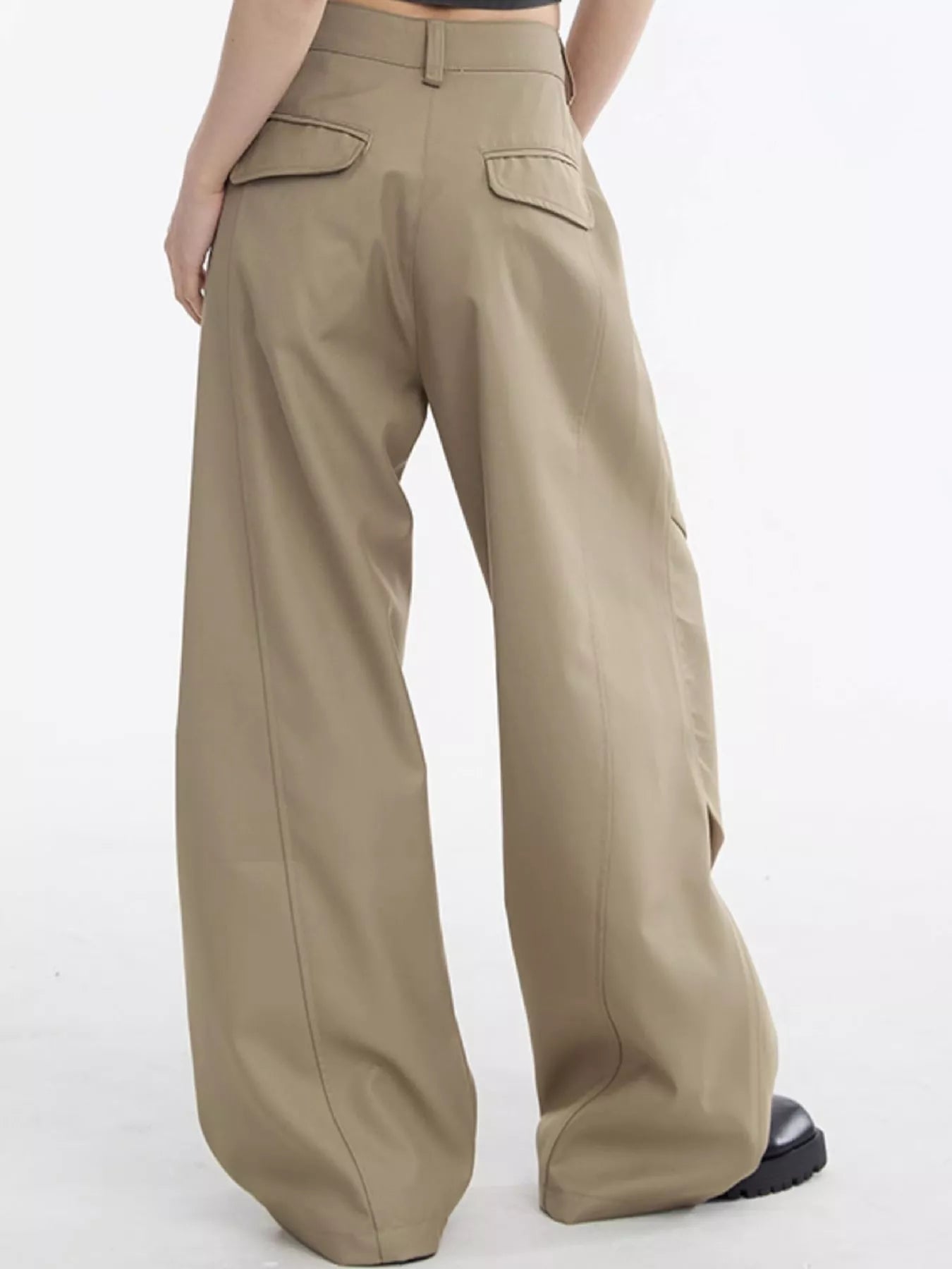High Waist Wide-Leg Cargo Pants - FELLAURA