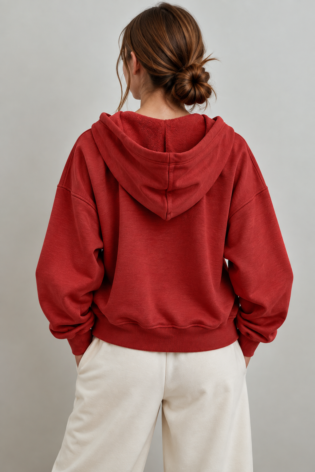 Comfortable Dropped Shoulder Slit Hoodie - FELLAURA