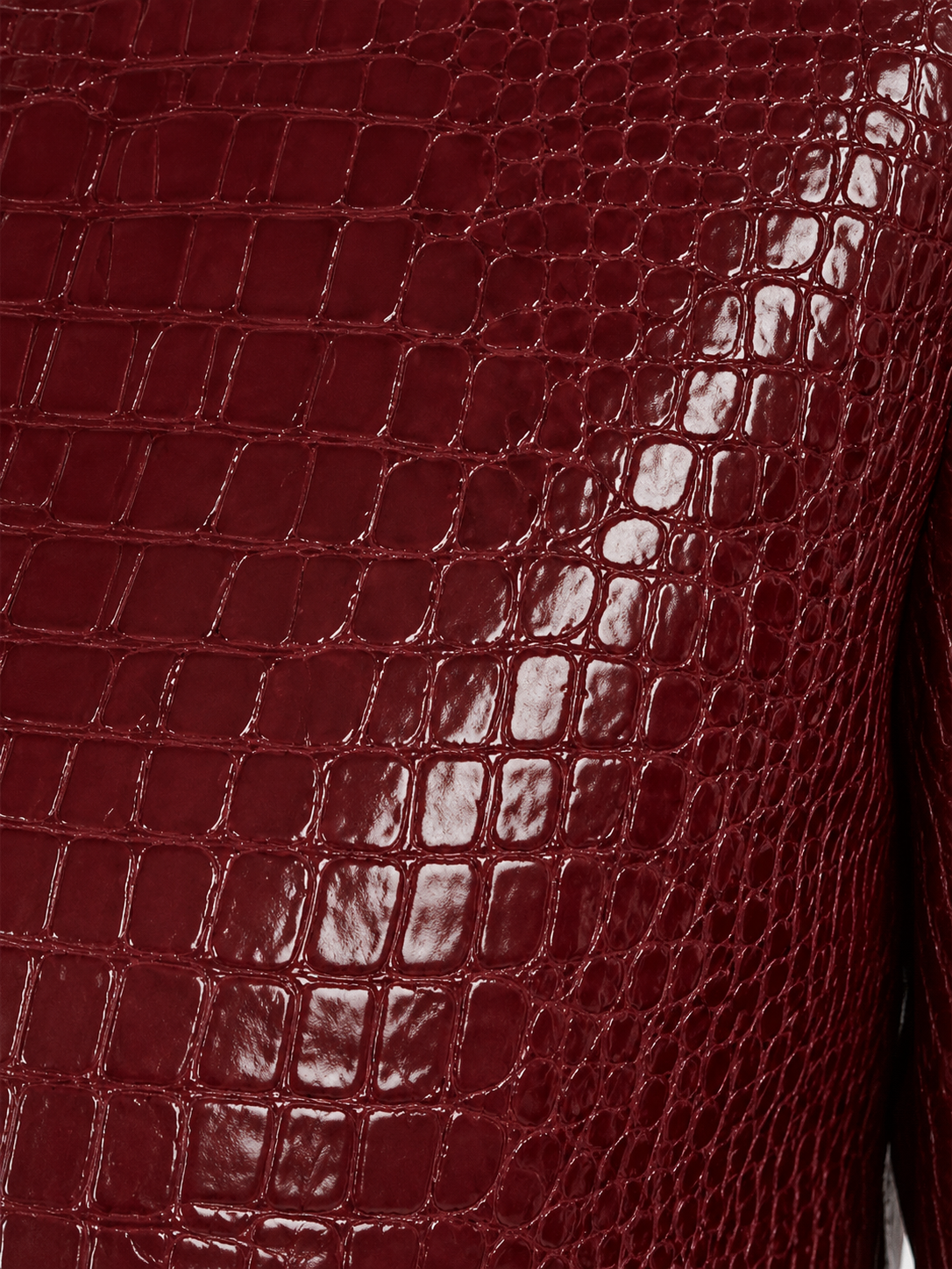 Crocodile Embossed Cropped Leather Jacket