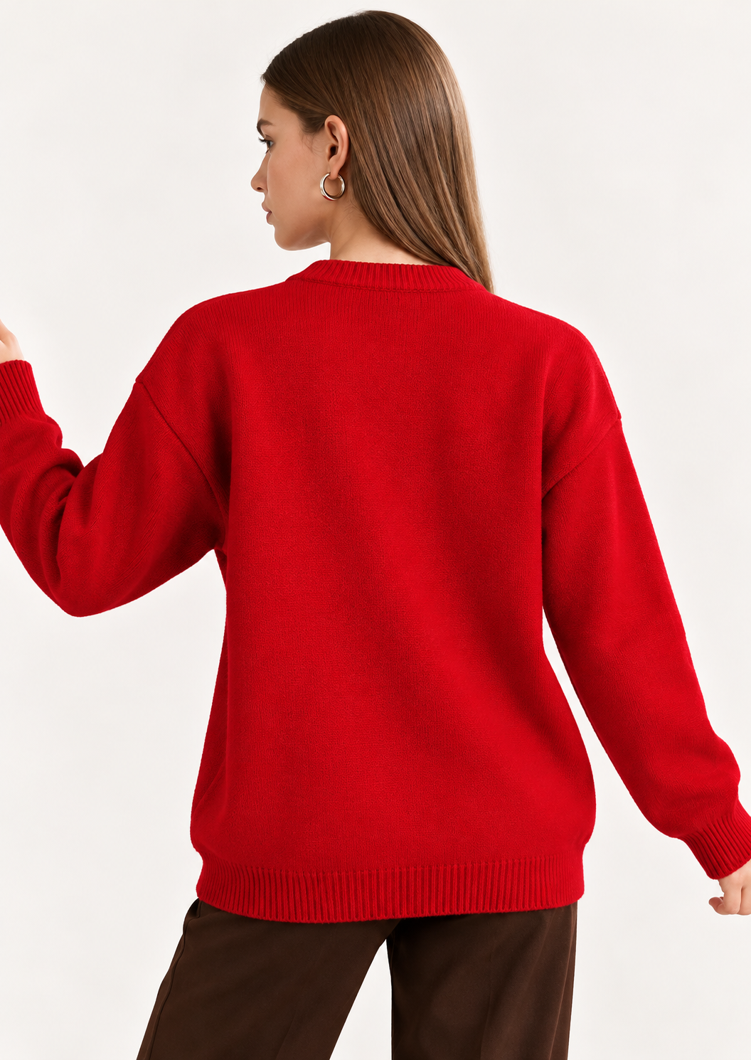 Christmas Tree Round Neck Long Sleeve Sweater - FELLAURA