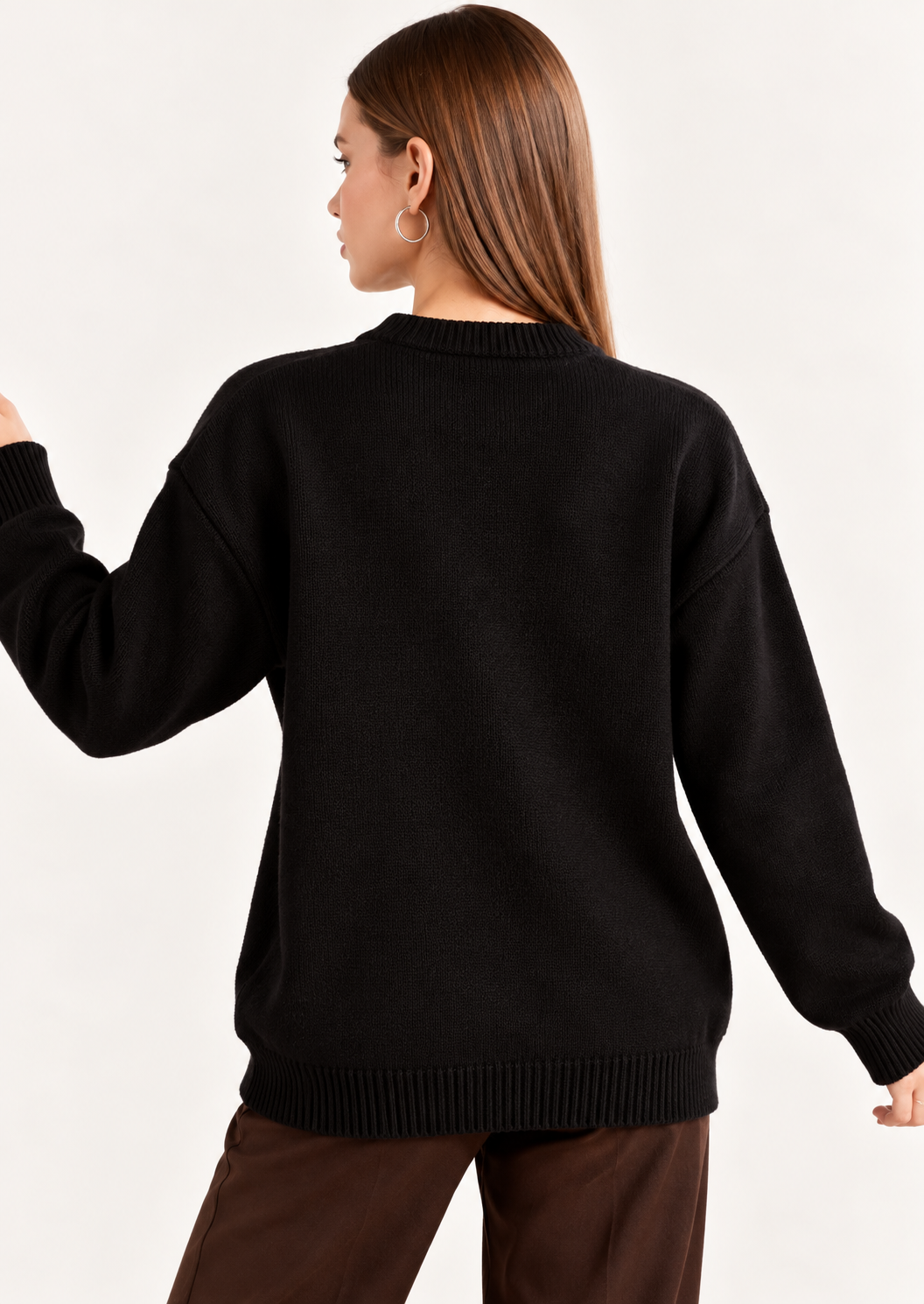 Christmas Tree Round Neck Long Sleeve Sweater - FELLAURA
