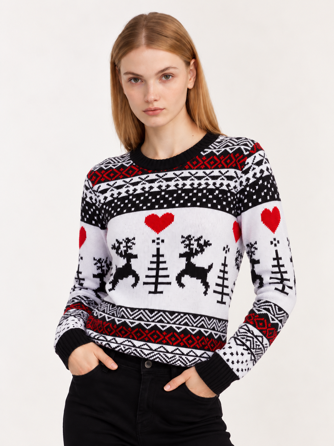 Christmas Round Neck Long Sleeve Sweater
