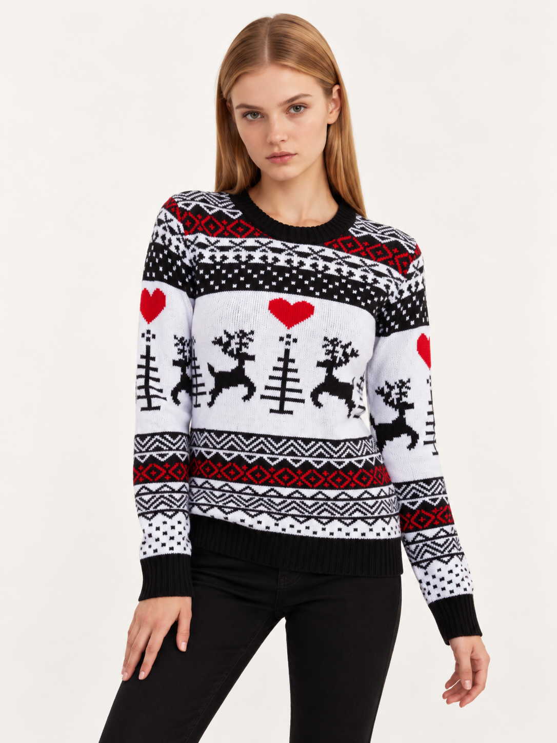 Christmas Round Neck Long Sleeve Sweater