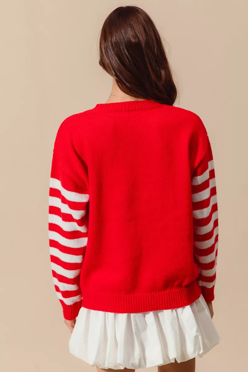 SO ME Christmas Snowflake Crochet Embellished Sweater - FELLAURA