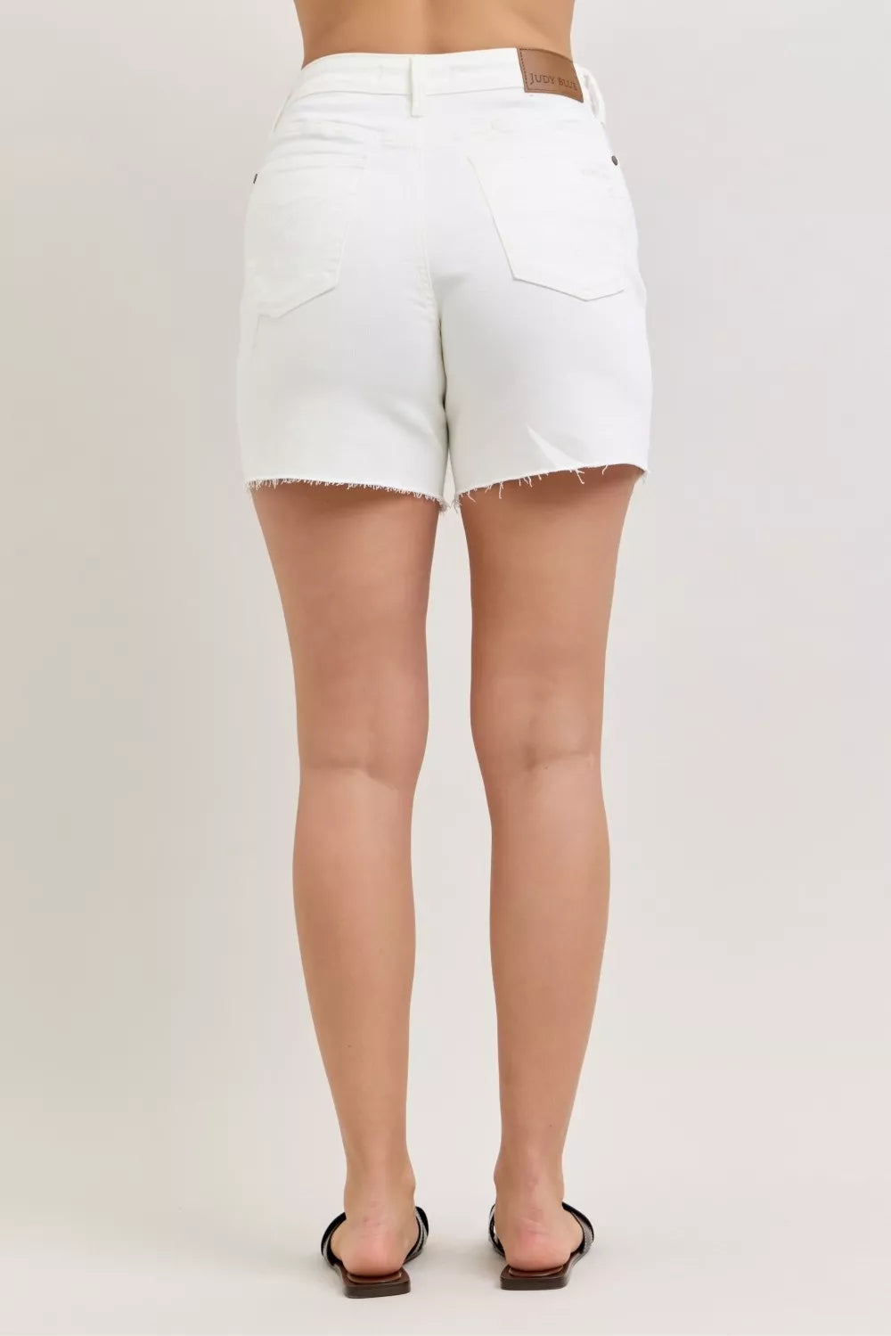 Judy Blue High Waist Rigid Magic Dad Short with Cell Phone Back Pocket - FELLAURA