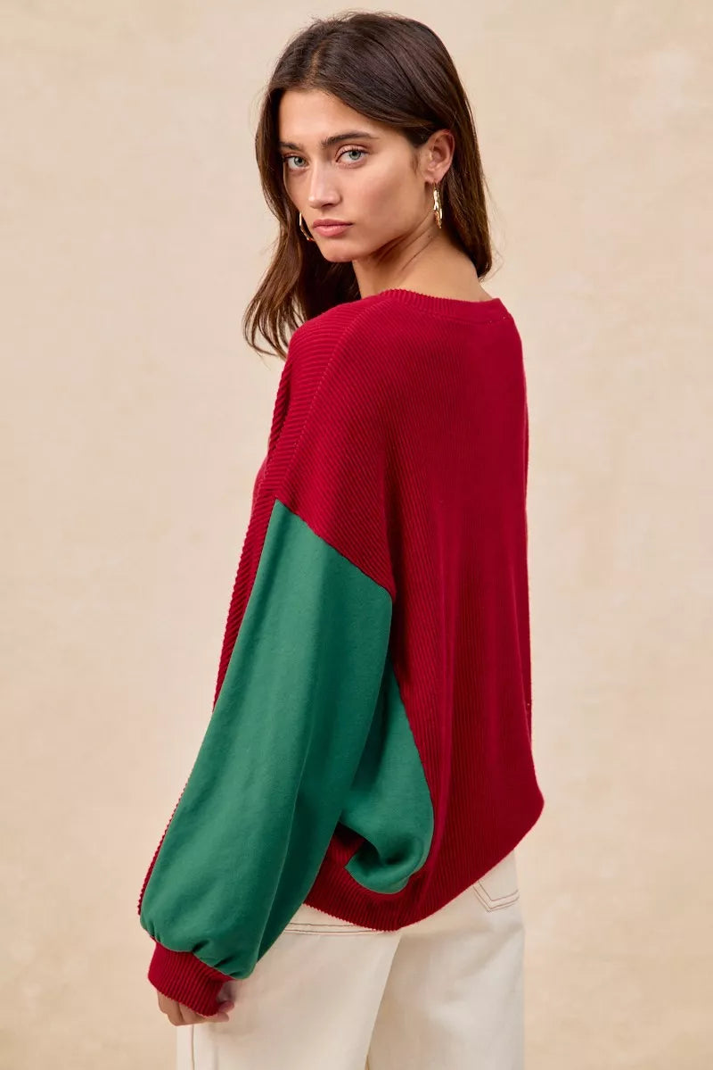 BiBi Christmas Theme Tree Embroidered Sweater - FELLAURA