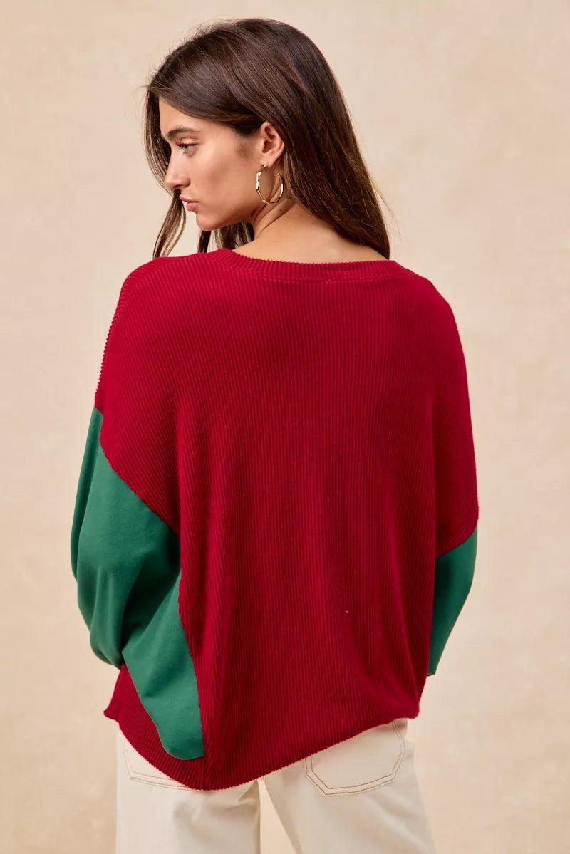 BiBi Christmas Theme Tree Embroidered Sweater - FELLAURA